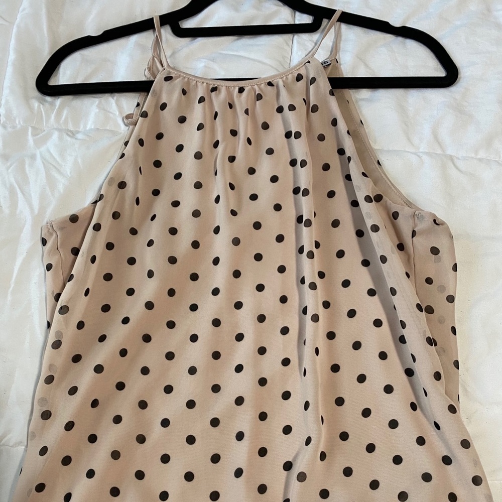 Express polka dot sleeveless blouse